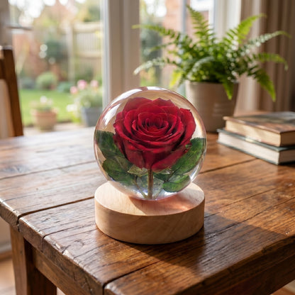 Hand-Poured Flower Resin Lamp