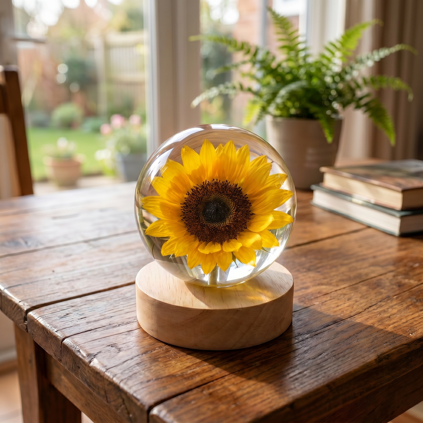 Hand-Poured Flower Resin Lamp