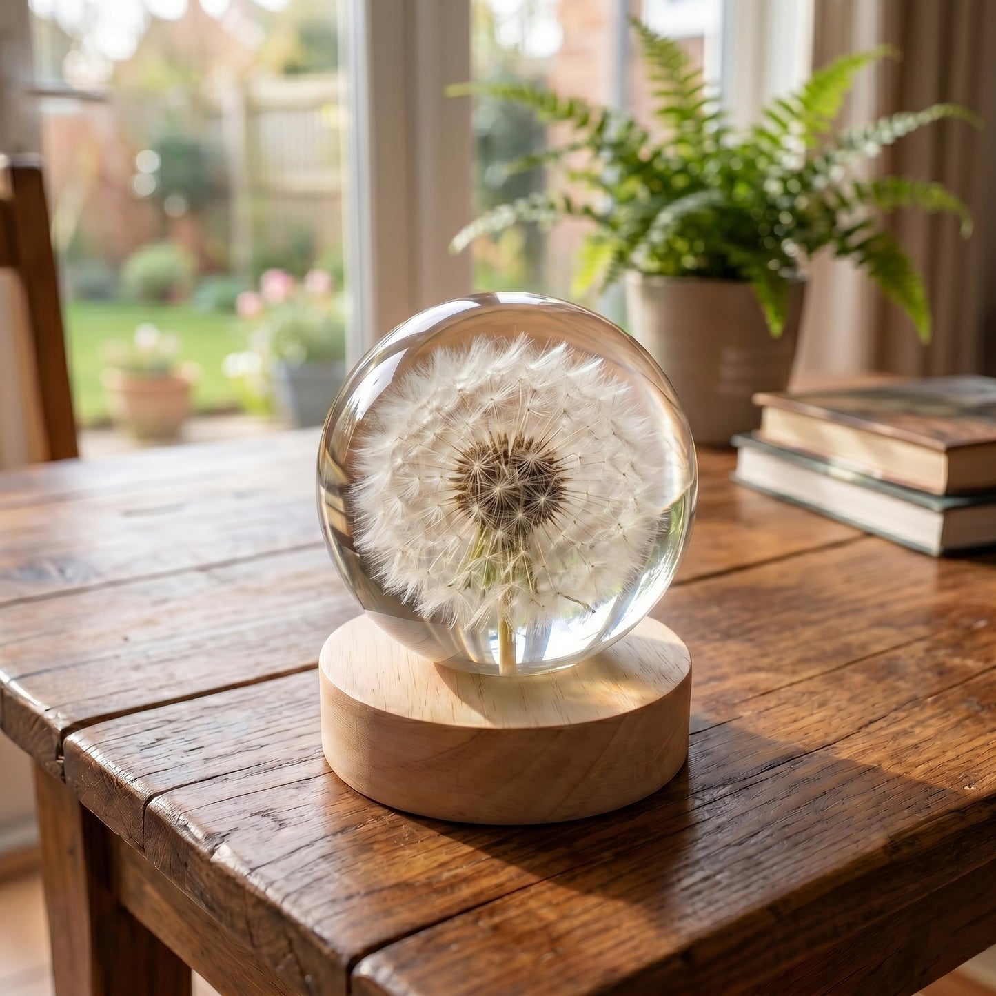 Hand-Poured Flower Resin Lamp